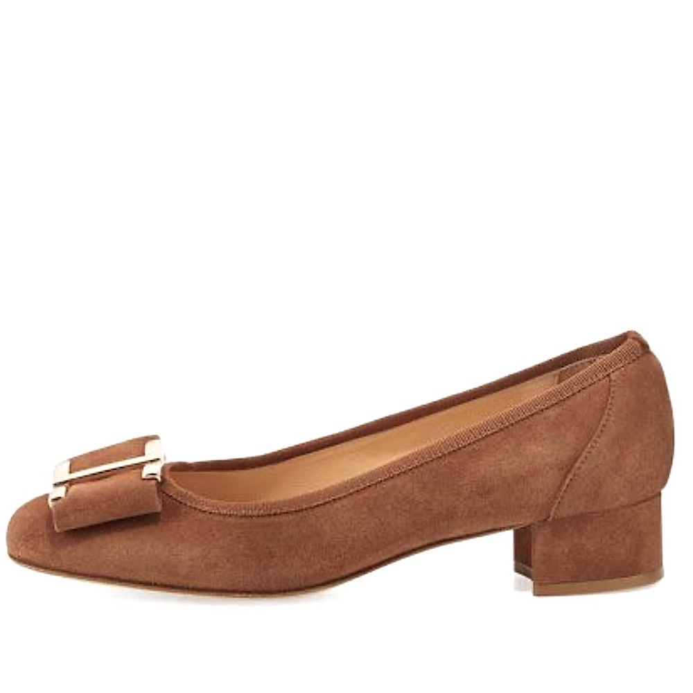 Sesto Meucci Made in Italy Ramie Suede Pumps Vara Ferragamo Look-Alike Size 6.5N - Picture 2 of 12